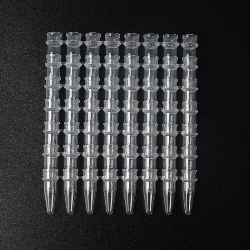 歐萊博0.2mlPCR8連排管+平蓋，透明